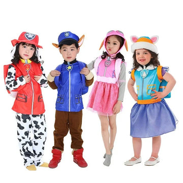 Dog Patrol Team Cartoon Costume Sheepdog Spotted Dogs Full Set Children Identical Clothes Role Play Outfit Unisex Boys Girls